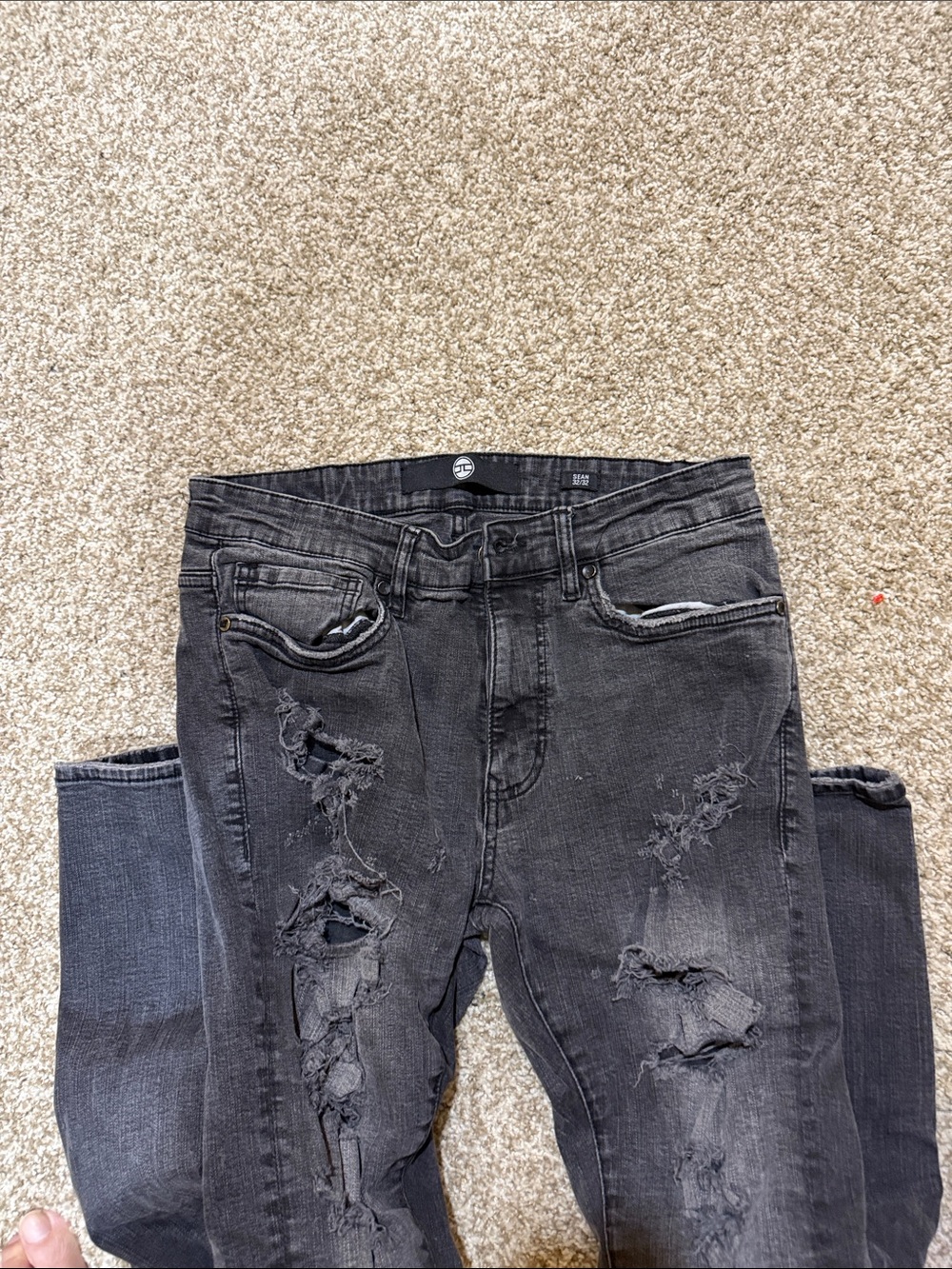 Jordan Craig Distressed Black Skinny Jeans